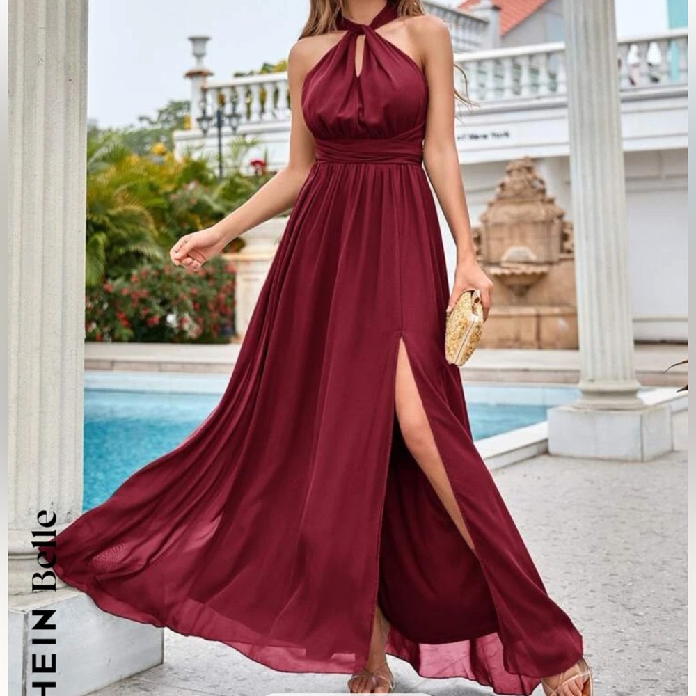 SHEIN Belle Criss Cross Tie Backless Dress
